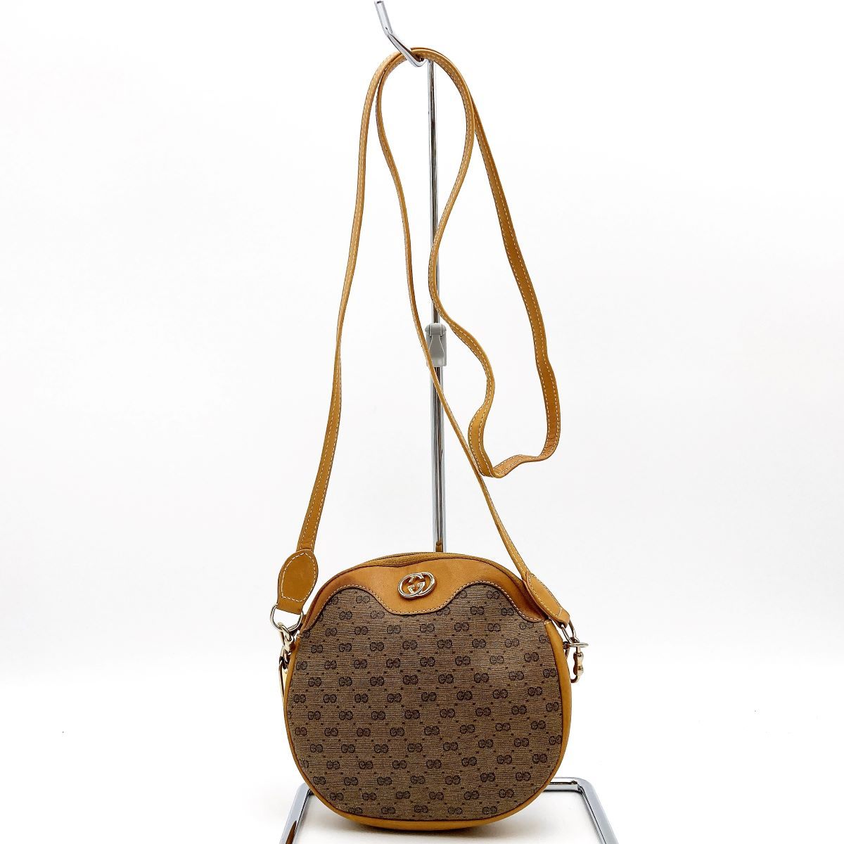 Gucci 007-400 Micro GG Shoulder Bag PVC Beige Pre-owned
