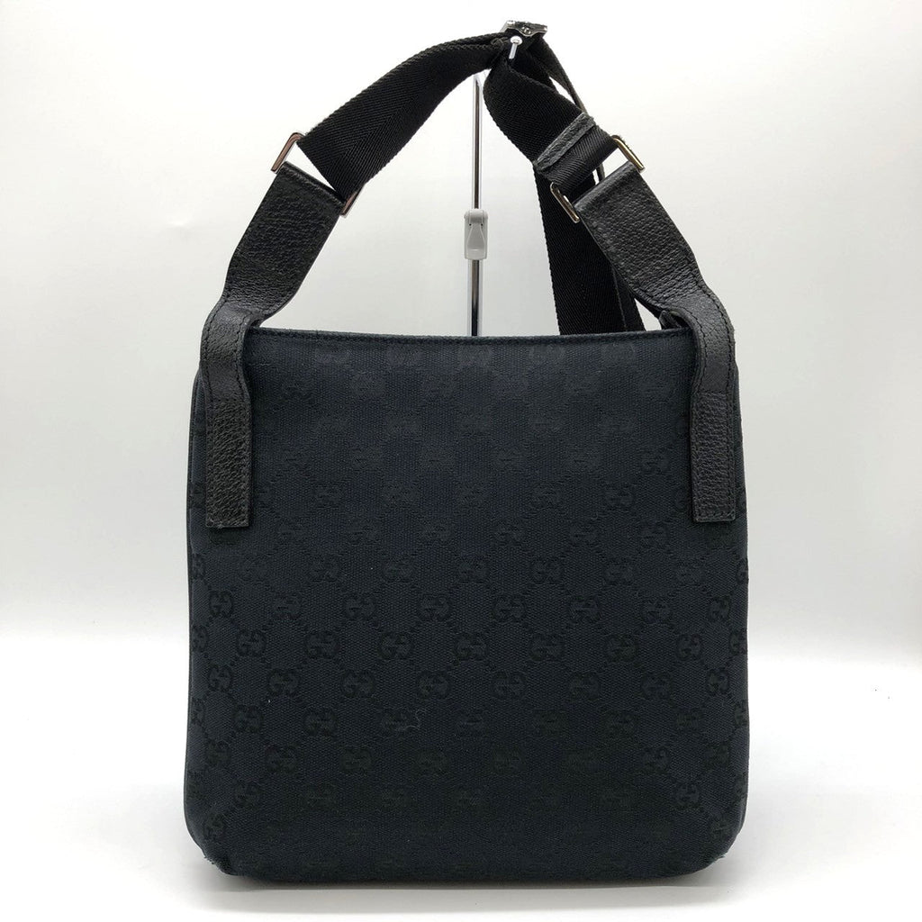 Gucci 122793 Shoulder Bag in Black GG Canvas PRE-OWNED