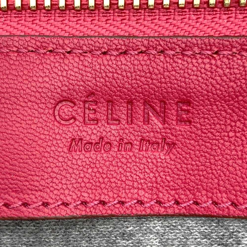 Celine Trio Shoulder Bag 0154, Crossbody, Dark Pink and Red Leather, High-End Brand PRE-OWNED
