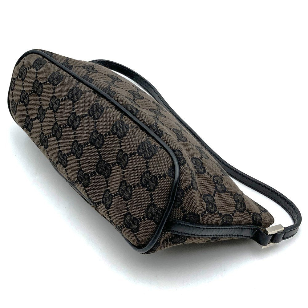 Gucci 002058 Pouch Accessory Pouch GG Canvas Brown/Black PRE-OWNED