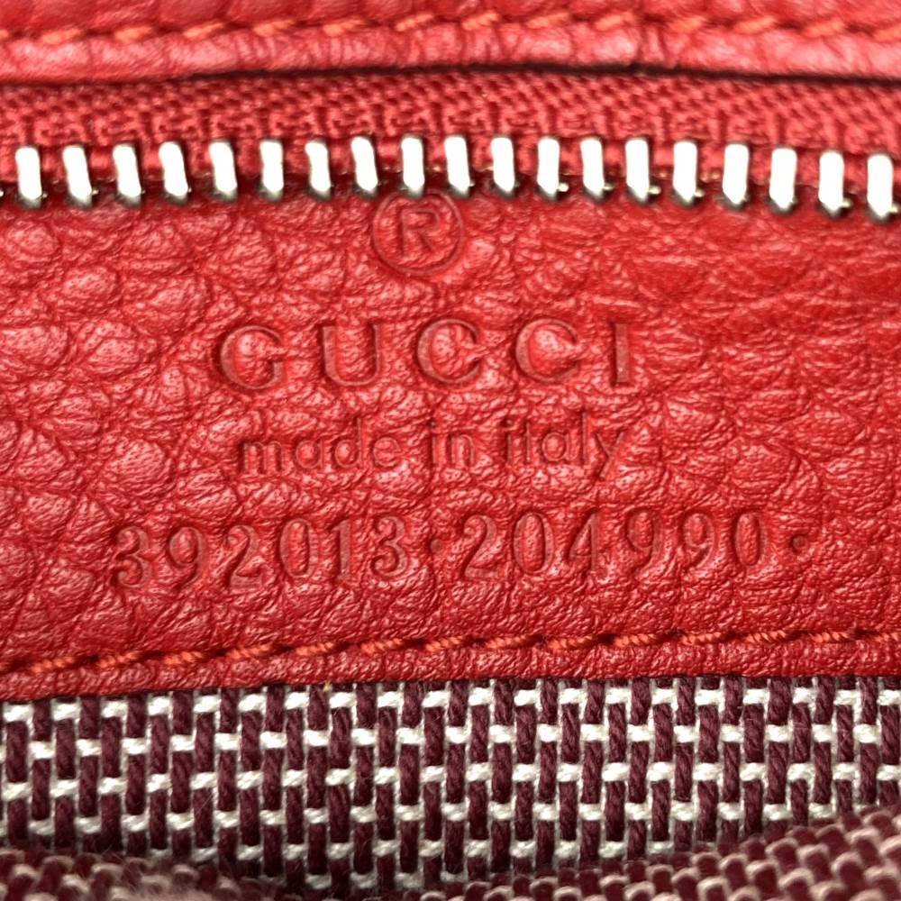 Gucci 392013 Bamboo 2-Way Handbag/Shoulder Bag Leather Red Pre-owned