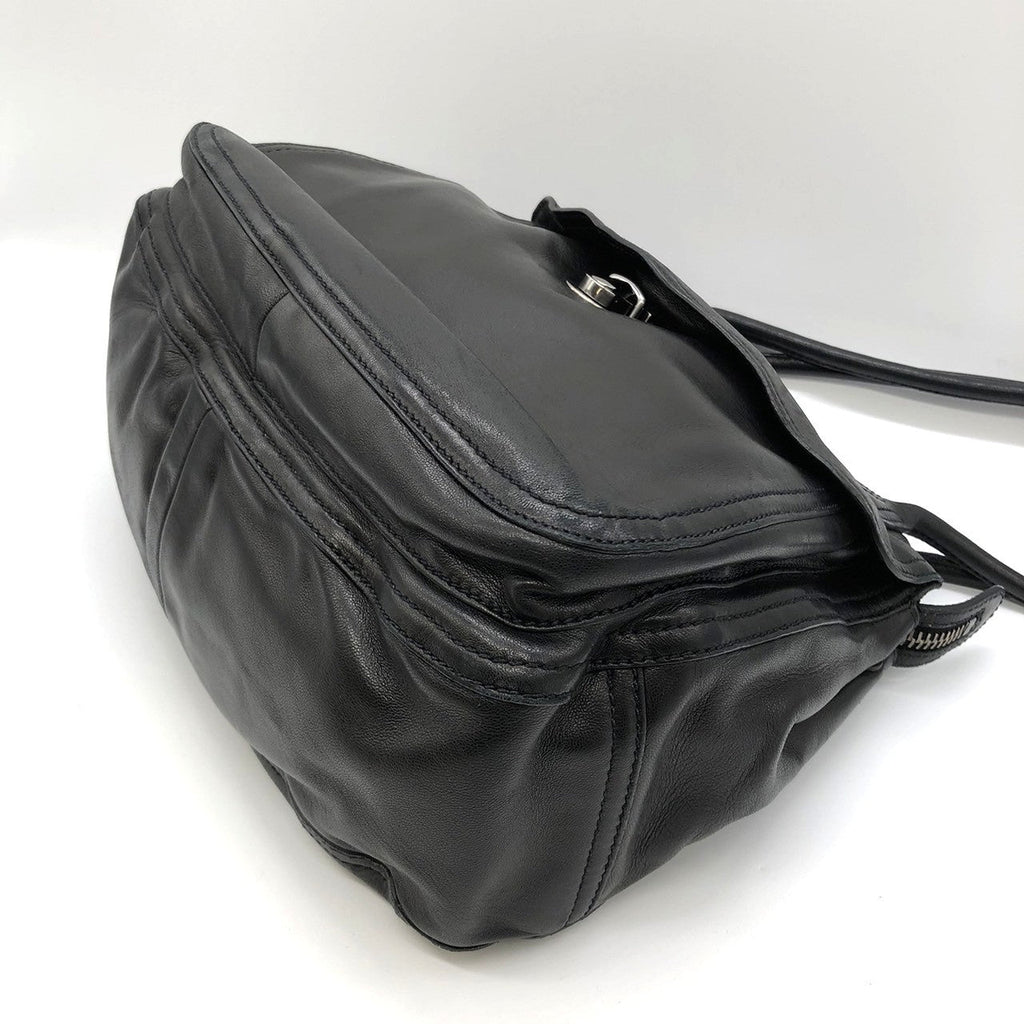 Prada handbag shoulder bag black leather PRE-OWNED