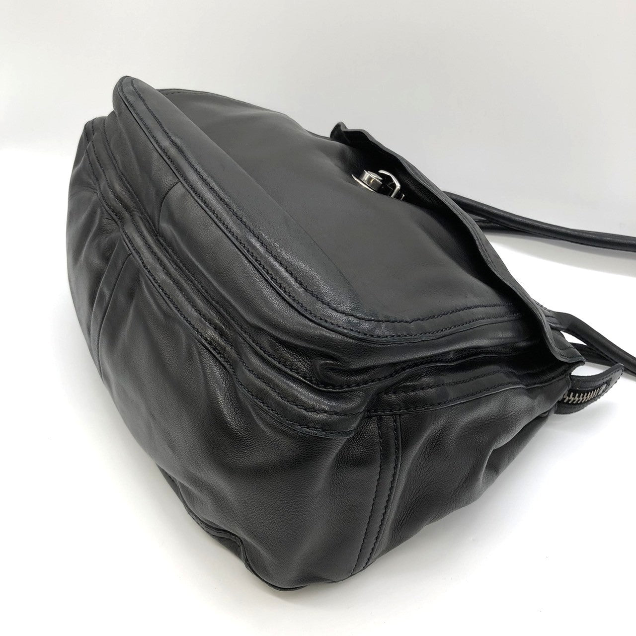 Prada handbag shoulder bag black leather PRE-OWNED