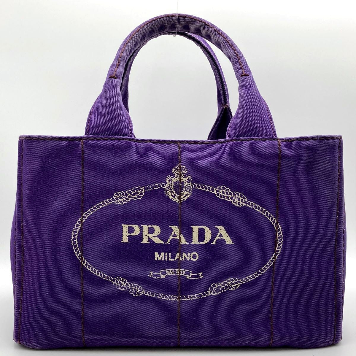 Prada BN1872 Canapa Large Tote Bag/Handbag Denim Purple Pre-owned