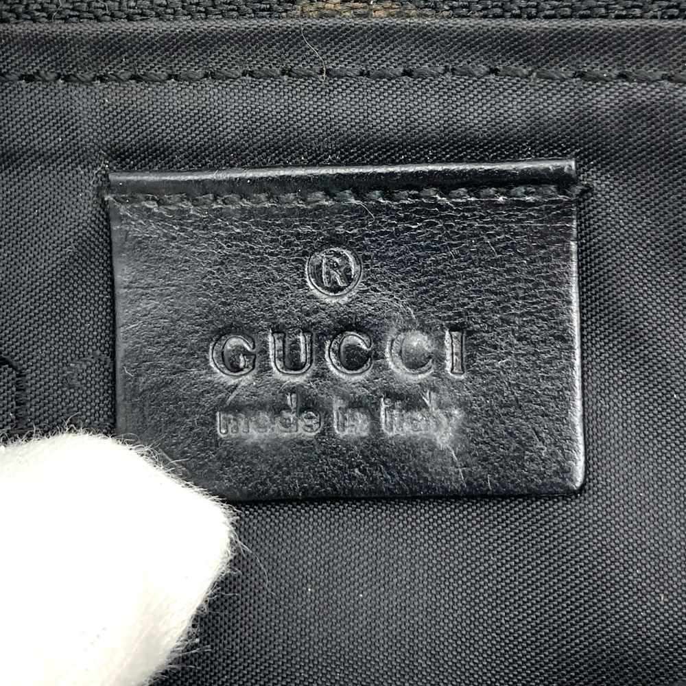 Gucci 039 1103 Handbag Accessory Pouch Black GG Canvas Brand High-End Brand PRE-OWNED