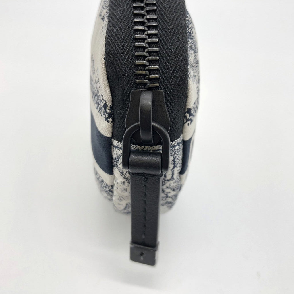 Christian Dior coin case in white/blue with tiger print on fabric PRE-OWNED