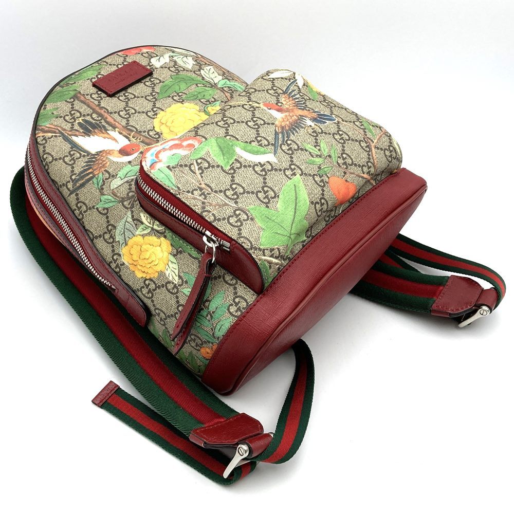 Gucci 427042 Tian Backpack/Daypack GG Supreme Canvas/Leather Multicolor Pre-owned