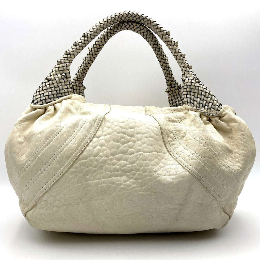 [CLEARANCE]Fendi 8BR511 Spy Bag Handbag in Beige, Ivory, and White PRE-OWNED