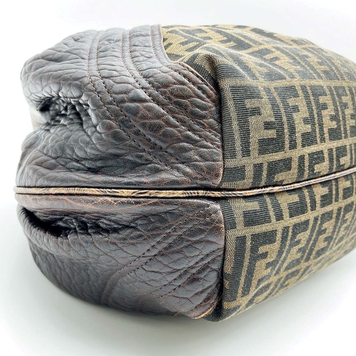 Fendi 8BR511 Spy Bag Handbag in Vintage Zucca Canvas and Leather, Brown PRE-OWNED