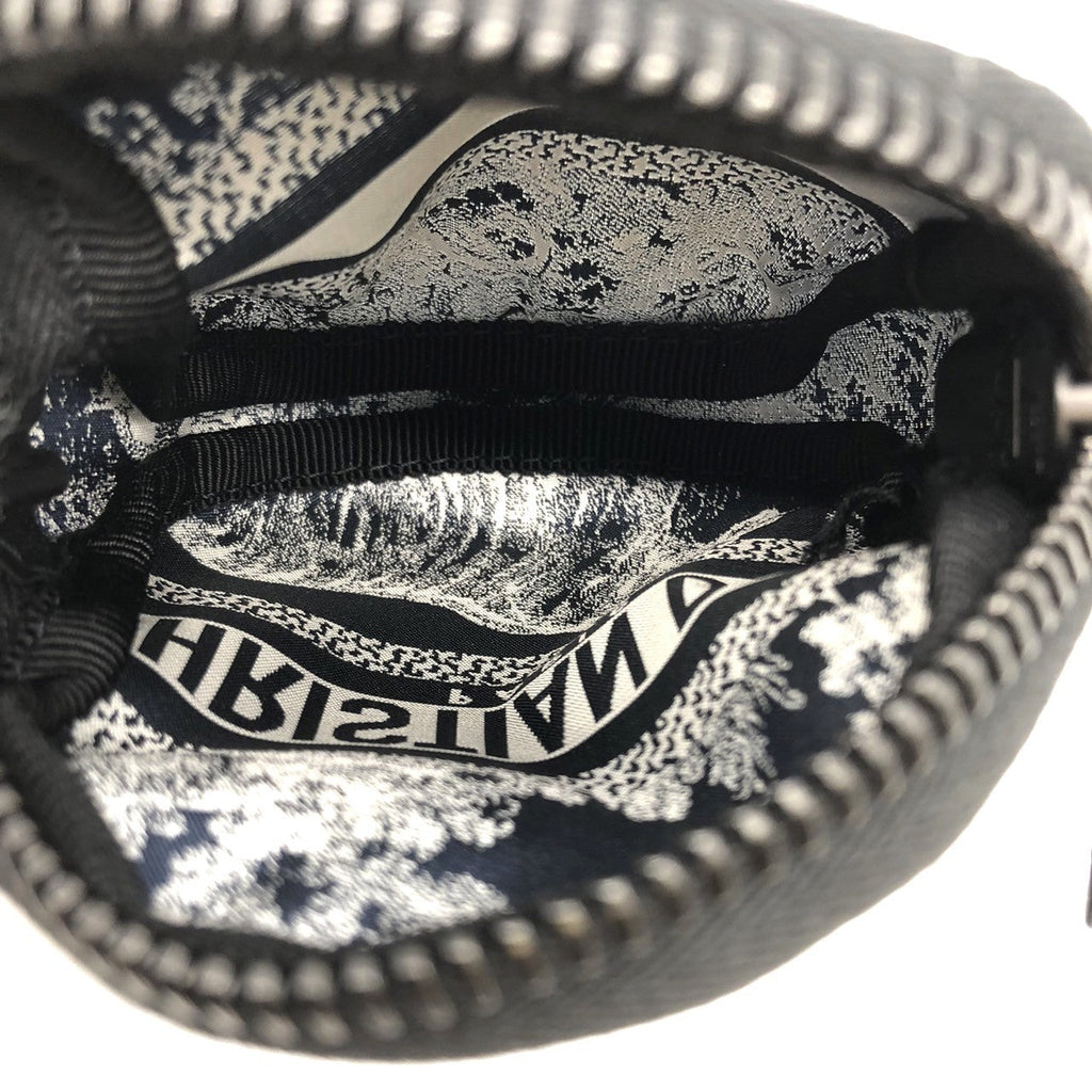 Christian Dior coin case in white/blue with tiger print on fabric PRE-OWNED