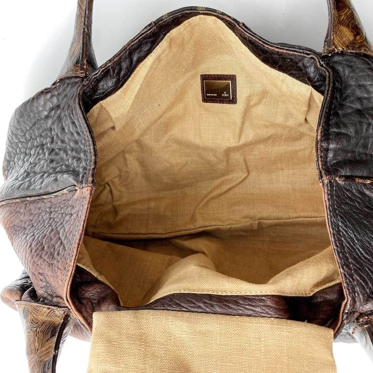 Fendi 8BR511 Spy Bag Handbag in Vintage Zucca Canvas and Leather, Brown PRE-OWNED