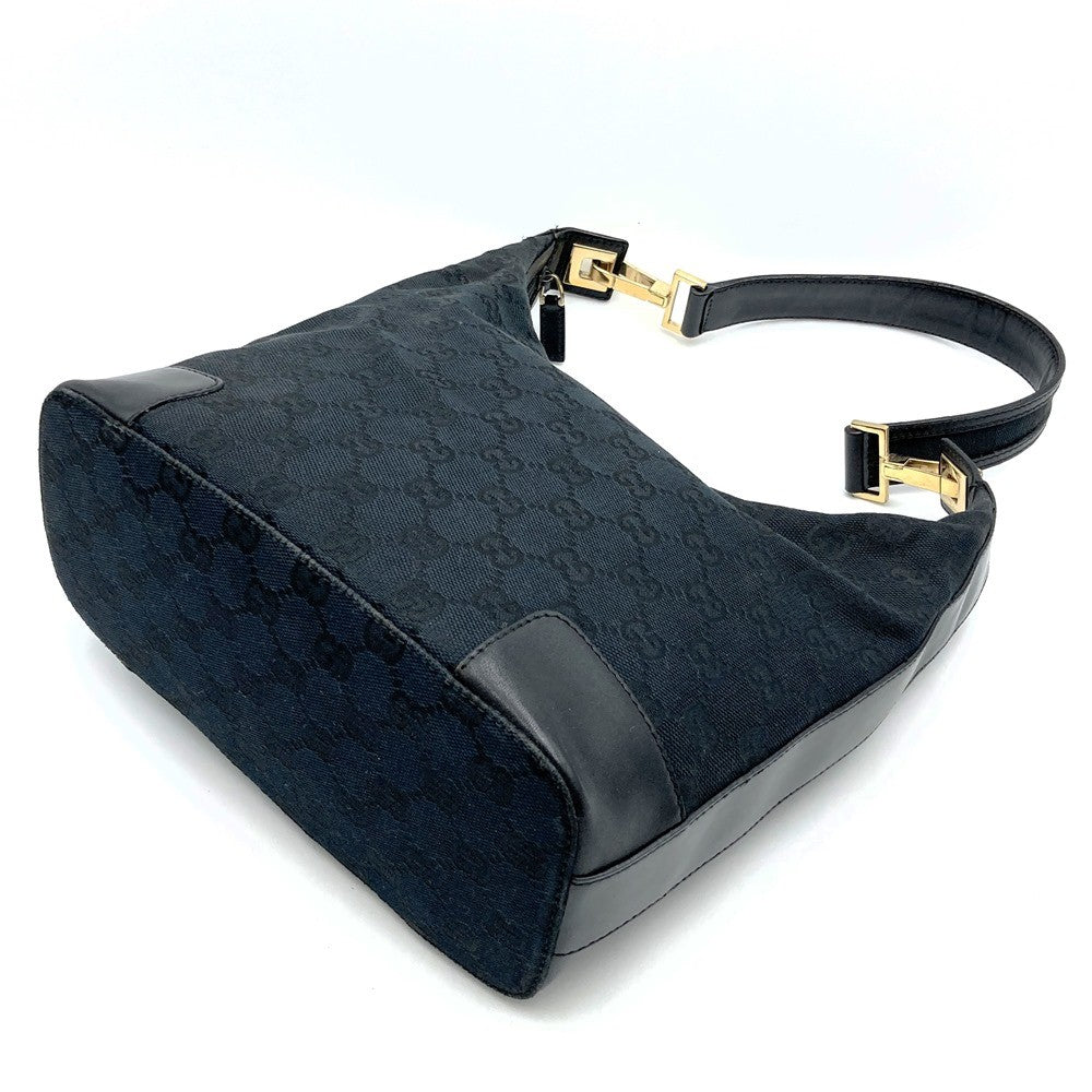 Gucci 001 4204 Shoulder Bag/Handbag in Black GG Canvas/Leather PRE-OWNED