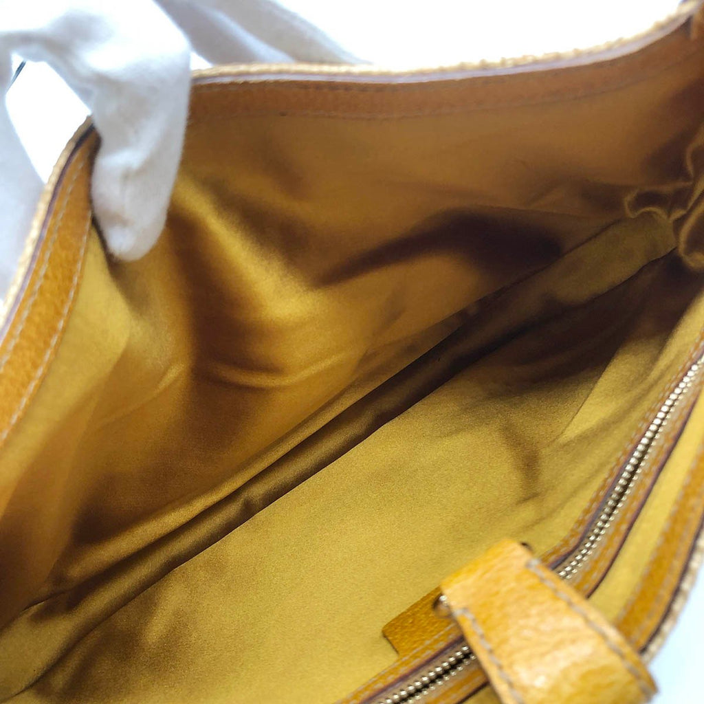 [CLEARANCE]Gucci 140040 New Jackie One-Shoulder Bag, Embroidered Straw Leather, Yellow, Beige, Orange PRE-OWNED