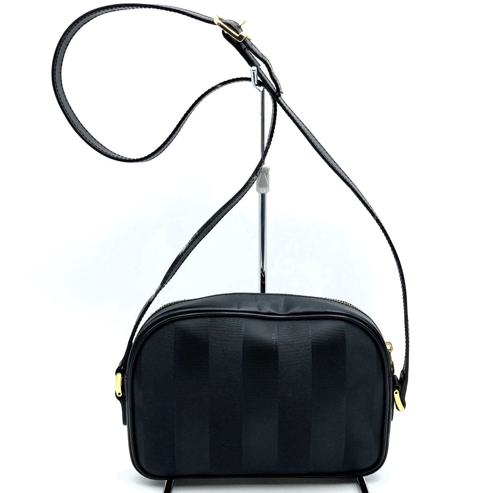 Fendi Pecan Shoulder Bag PVC/Leather Black Pre-owned