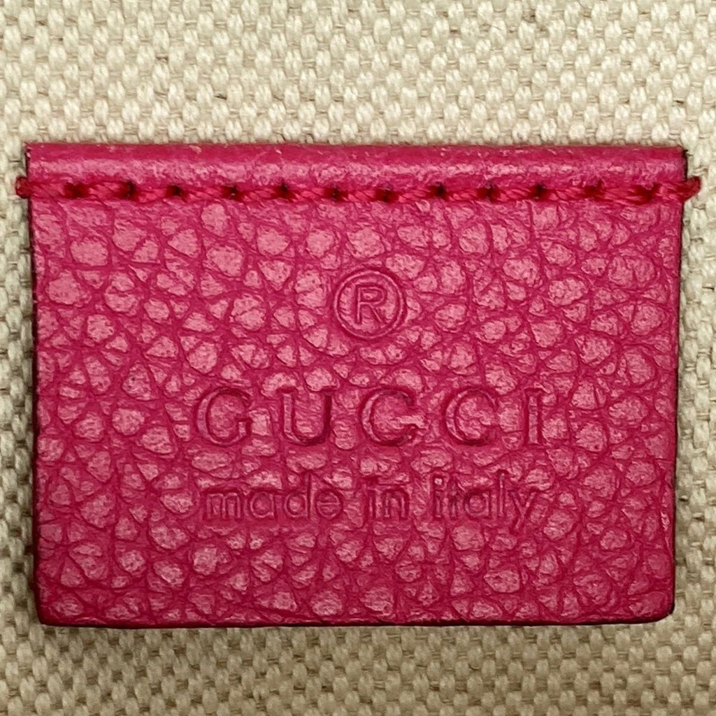 [CLEARANCE]Gucci 527792 Waist Bag, Small Waist Pouch, Logo Print Leather, Pink and Green PRE-OWNED