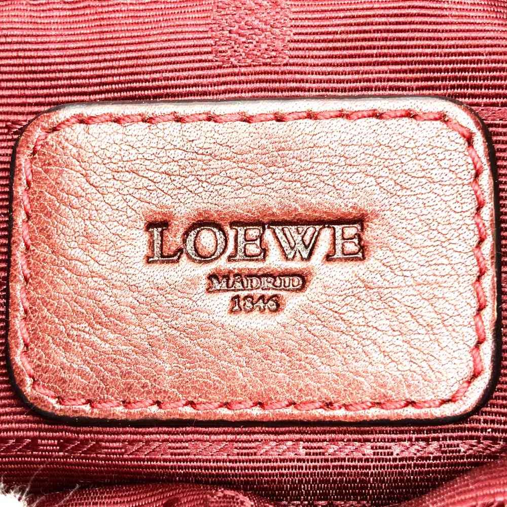 LOEWE Slim Shoulder Bag Heritage Leather Red 061005 PRE-OWNED