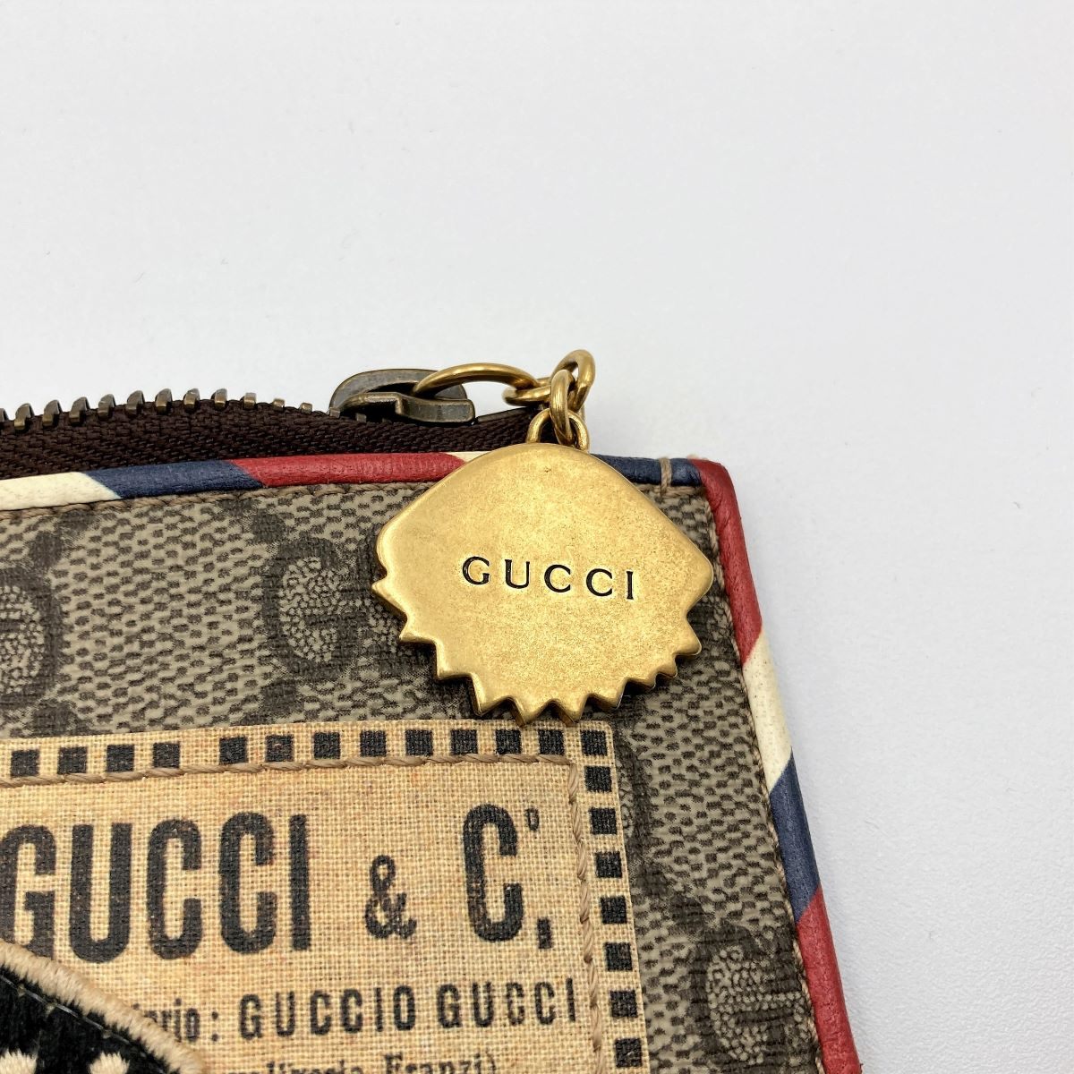 Gucci 473915 Courier Clutch Bag with GG Supreme Multi-Patch PVC in Multicolor PRE-OWNED