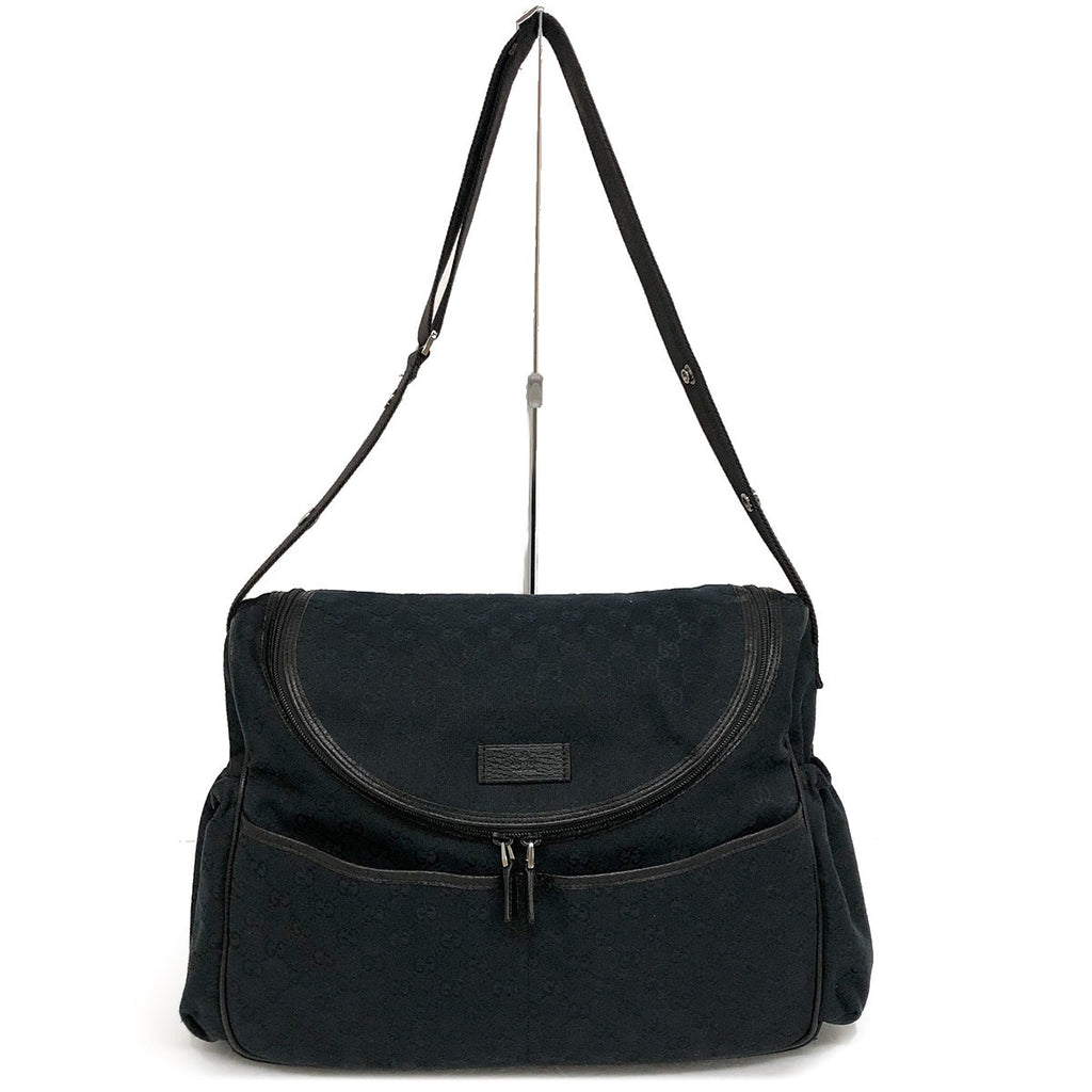 Gucci 123326 Mother's Bag/Shoulder Bag GG Canvas Black Pre-owned
