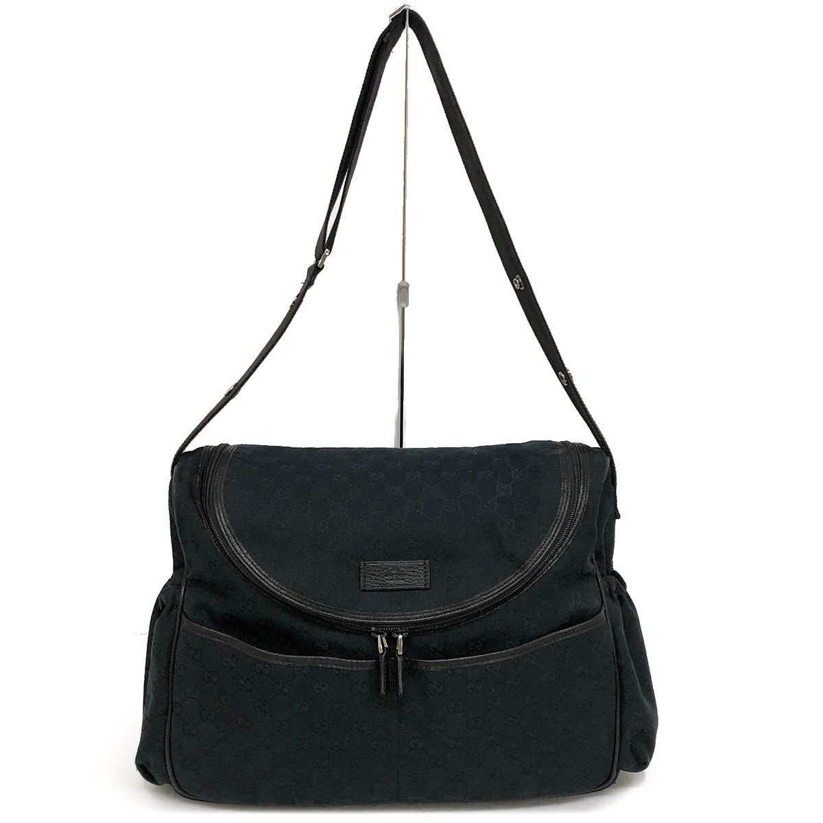 Gucci 123326 Mother's Bag/Shoulder Bag GG Canvas Black Pre-owned