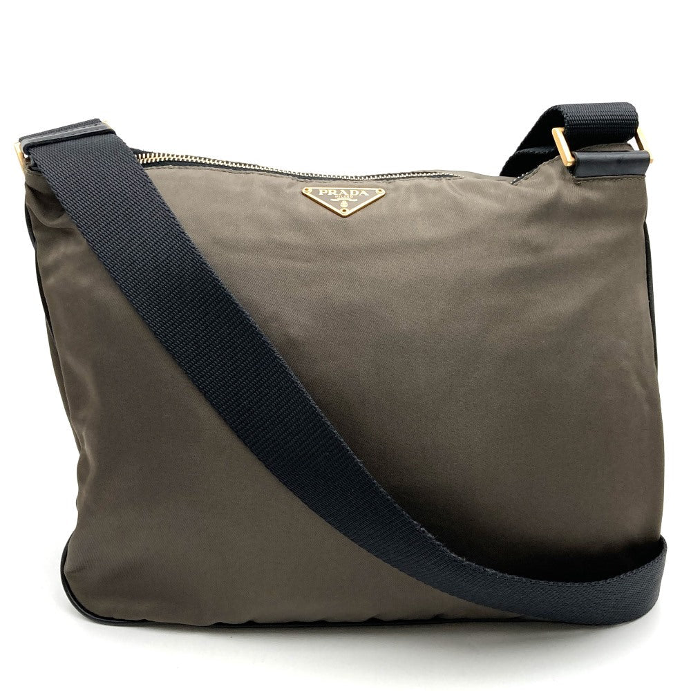 PRADA BT0220 Shoulder Bag, Nylon, with Lock, Khaki Brown, Women's/Men's Fashion, Vintage, Gift, PRE-OWNED