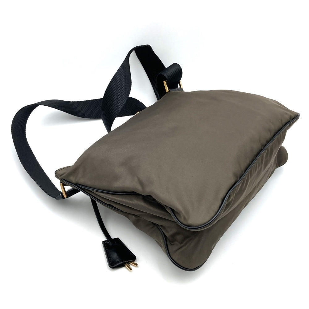 PRADA BT0220 Shoulder Bag, Nylon, with Lock, Khaki Brown, Women's/Men's Fashion, Vintage, Gift, PRE-OWNED