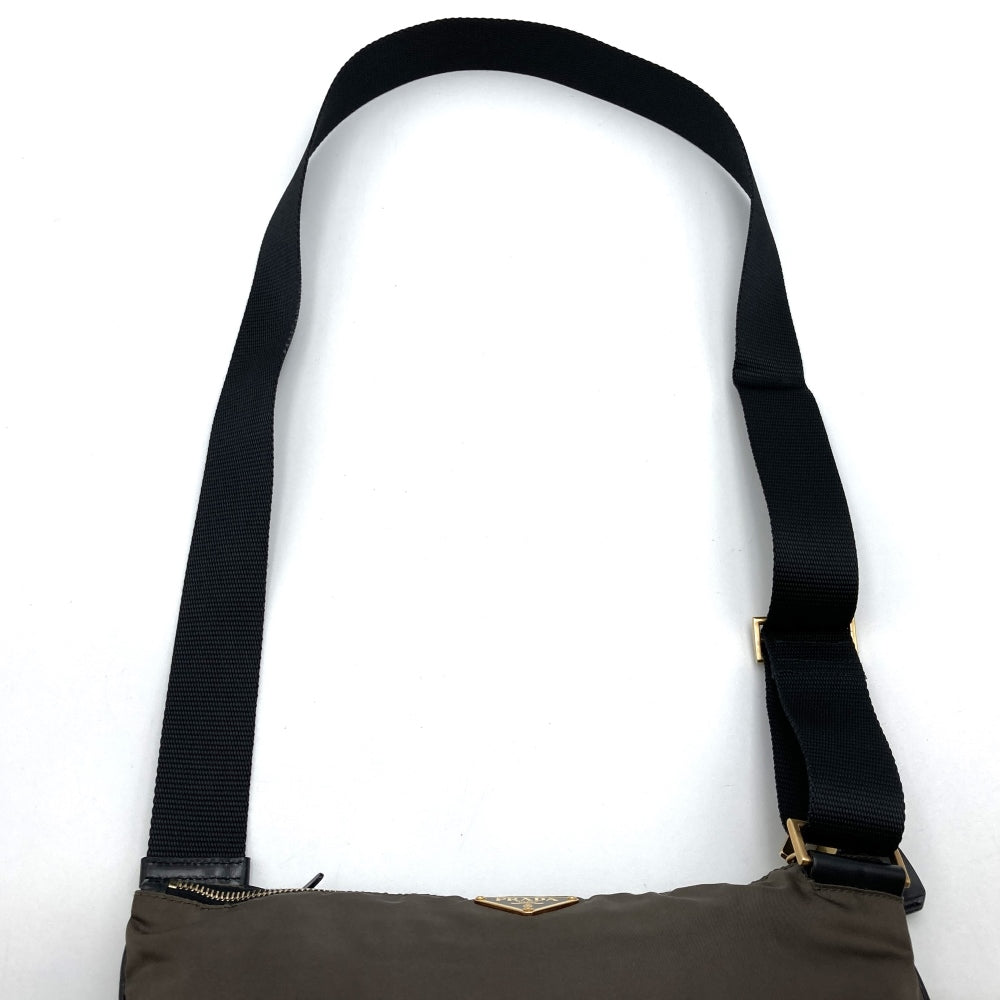 PRADA BT0220 Shoulder Bag, Nylon, with Lock, Khaki Brown, Women's/Men's Fashion, Vintage, Gift, PRE-OWNED