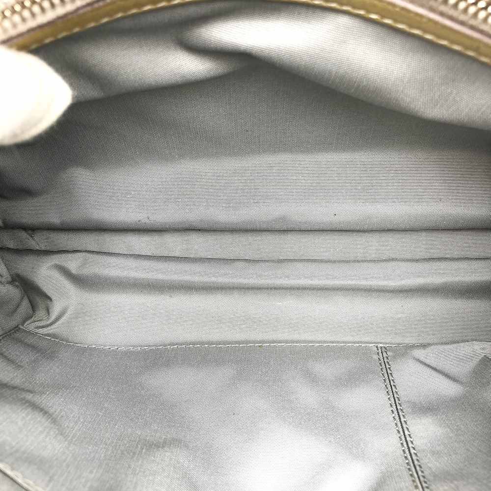 Dior tote bag, shoulder bag, chain strap, beige patent enamel, Cannage design, women's. PRE-OWNED
