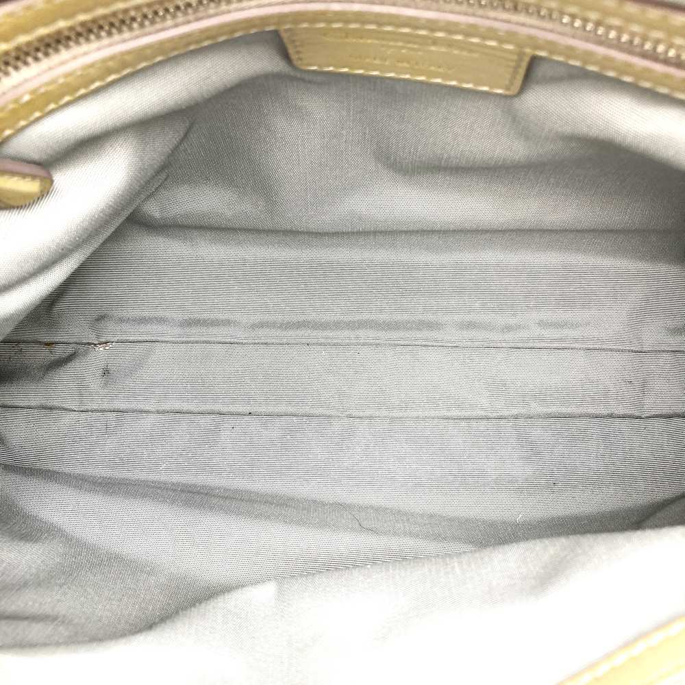 Dior tote bag, shoulder bag, chain strap, beige patent enamel, Cannage design, women's. PRE-OWNED