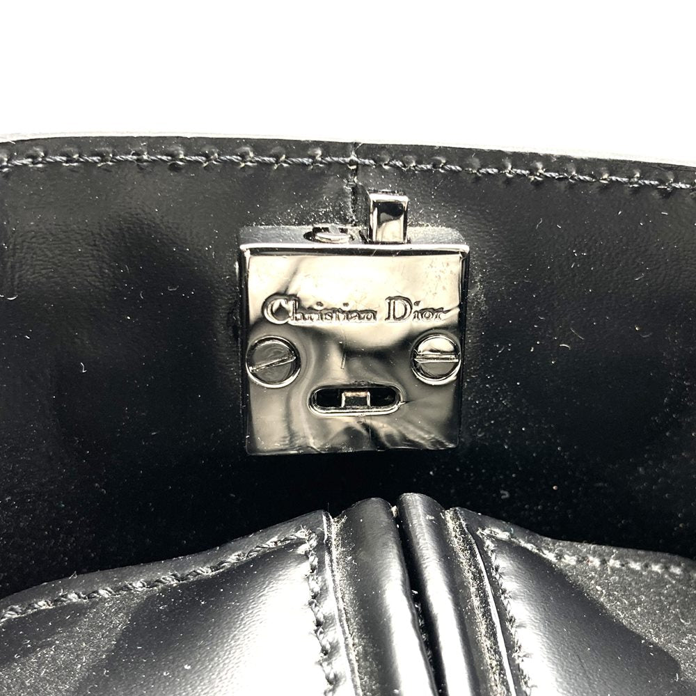 Dior MA0949 Maris Pearl 2-Way Handbag/Shoulder Bag Leather Black Pre-owned