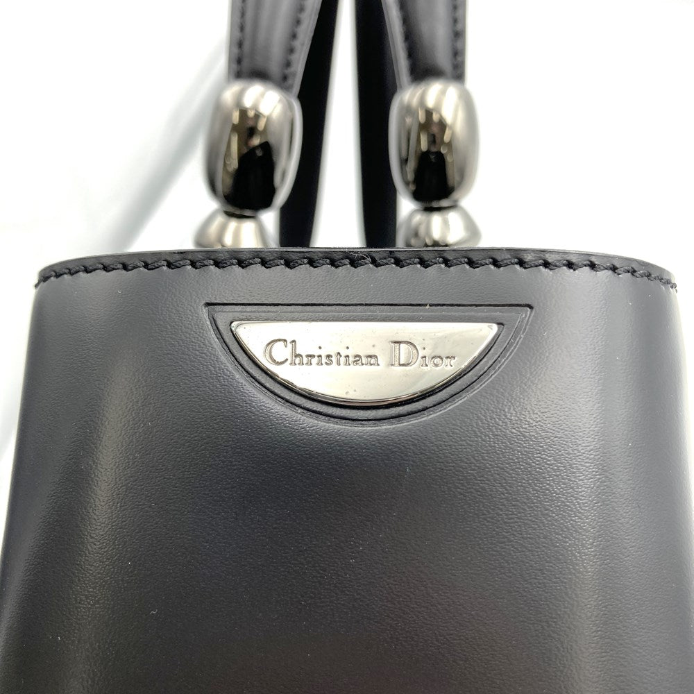 Dior MA0949 Maris Pearl 2-Way Handbag/Shoulder Bag Leather Black Pre-owned
