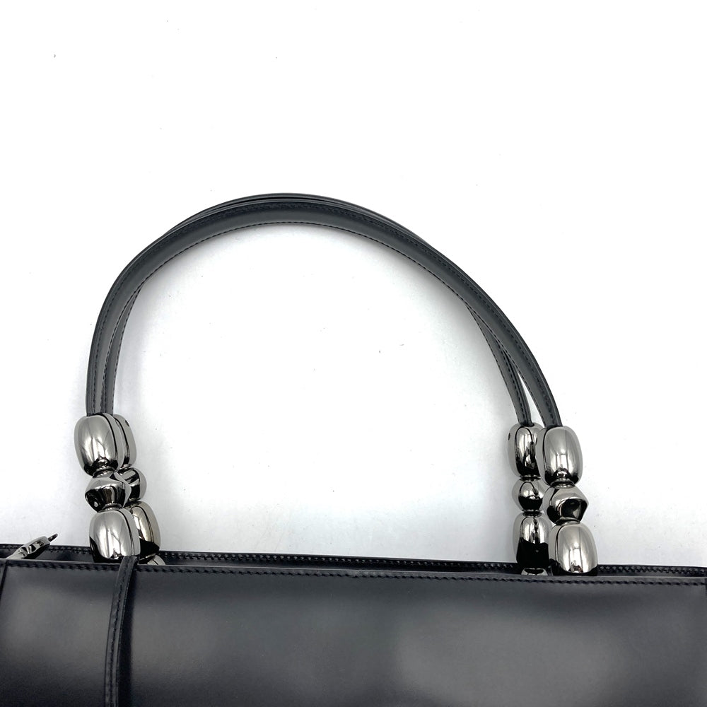 Dior MA0949 Maris Pearl 2-Way Handbag/Shoulder Bag Leather Black Pre-owned