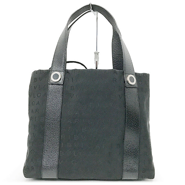 Bvlgari Handbag/Tote Bag Canvas/Leather Black Pre-owned