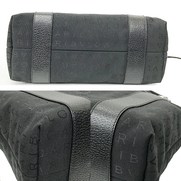 Bvlgari Handbag/Tote Bag Canvas/Leather Black Pre-owned