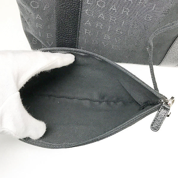 Bvlgari Handbag/Tote Bag Canvas/Leather Black Pre-owned