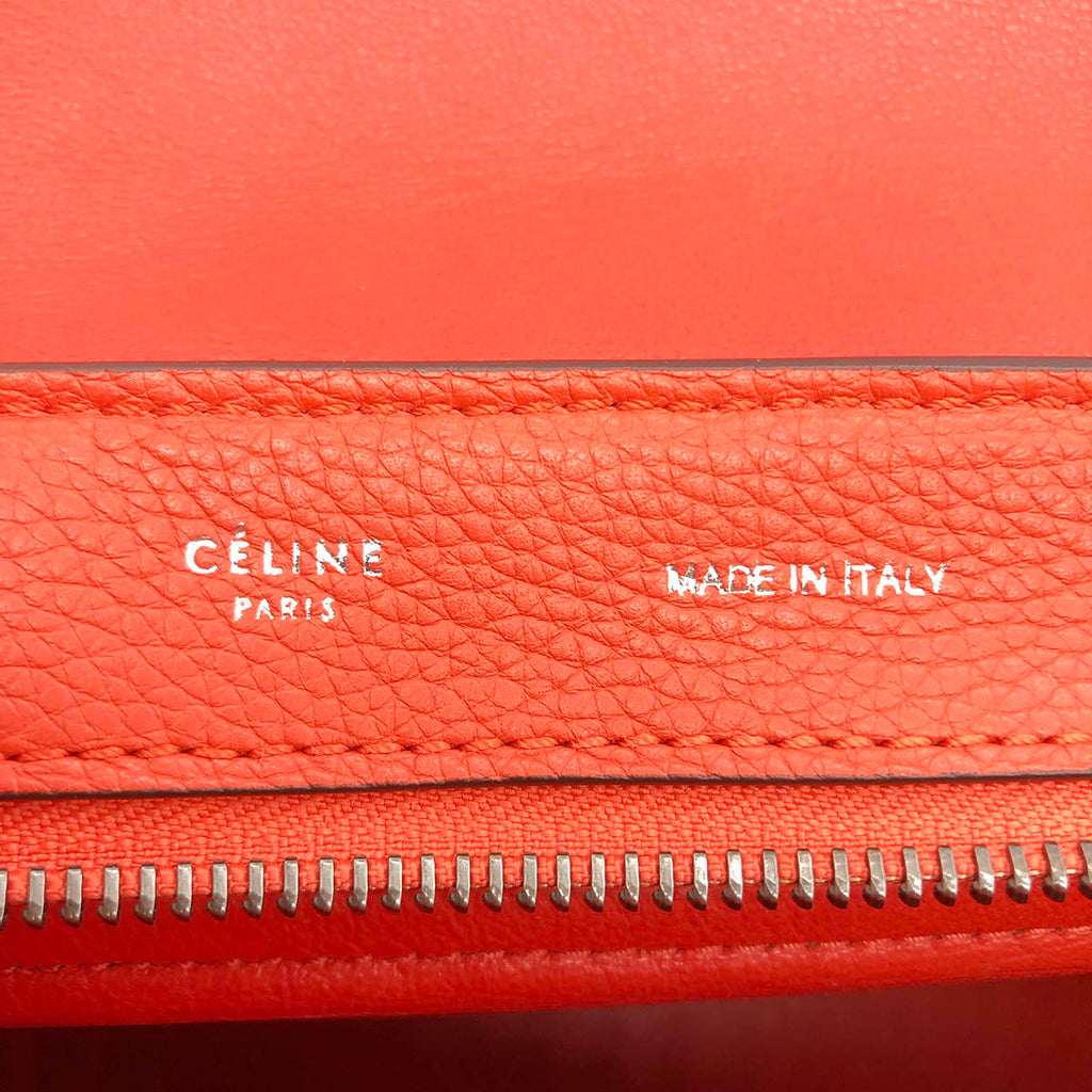 Celine Trapeze Medium 2-Way Handbag/Shoulder Bag Leather Red/Orange Pre-owned