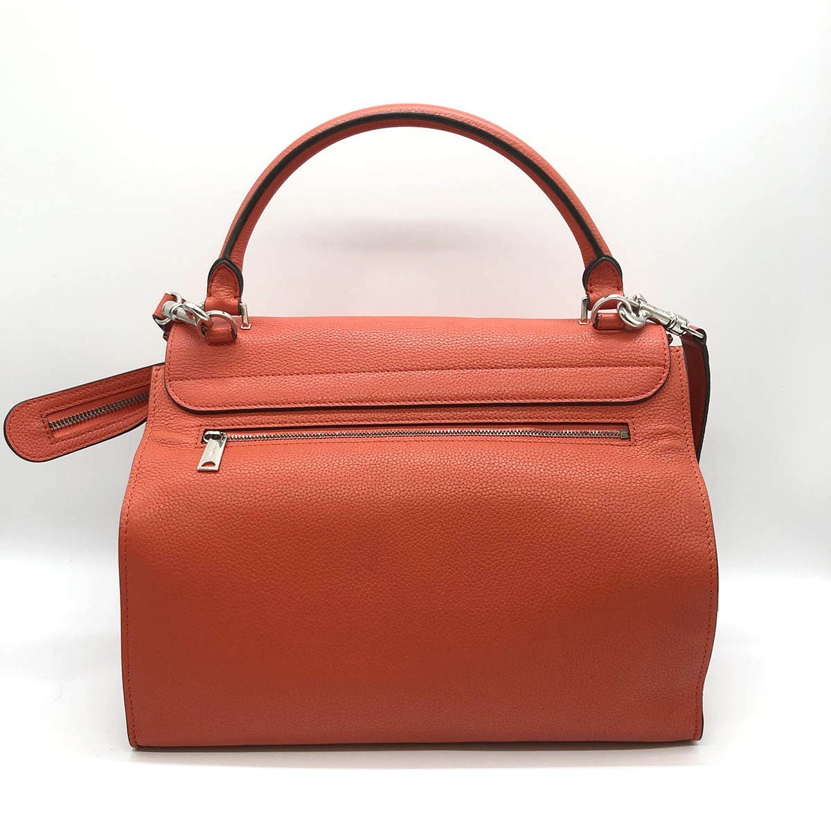 Celine Trapeze Medium 2-Way Handbag/Shoulder Bag Leather Red/Orange Pre-owned