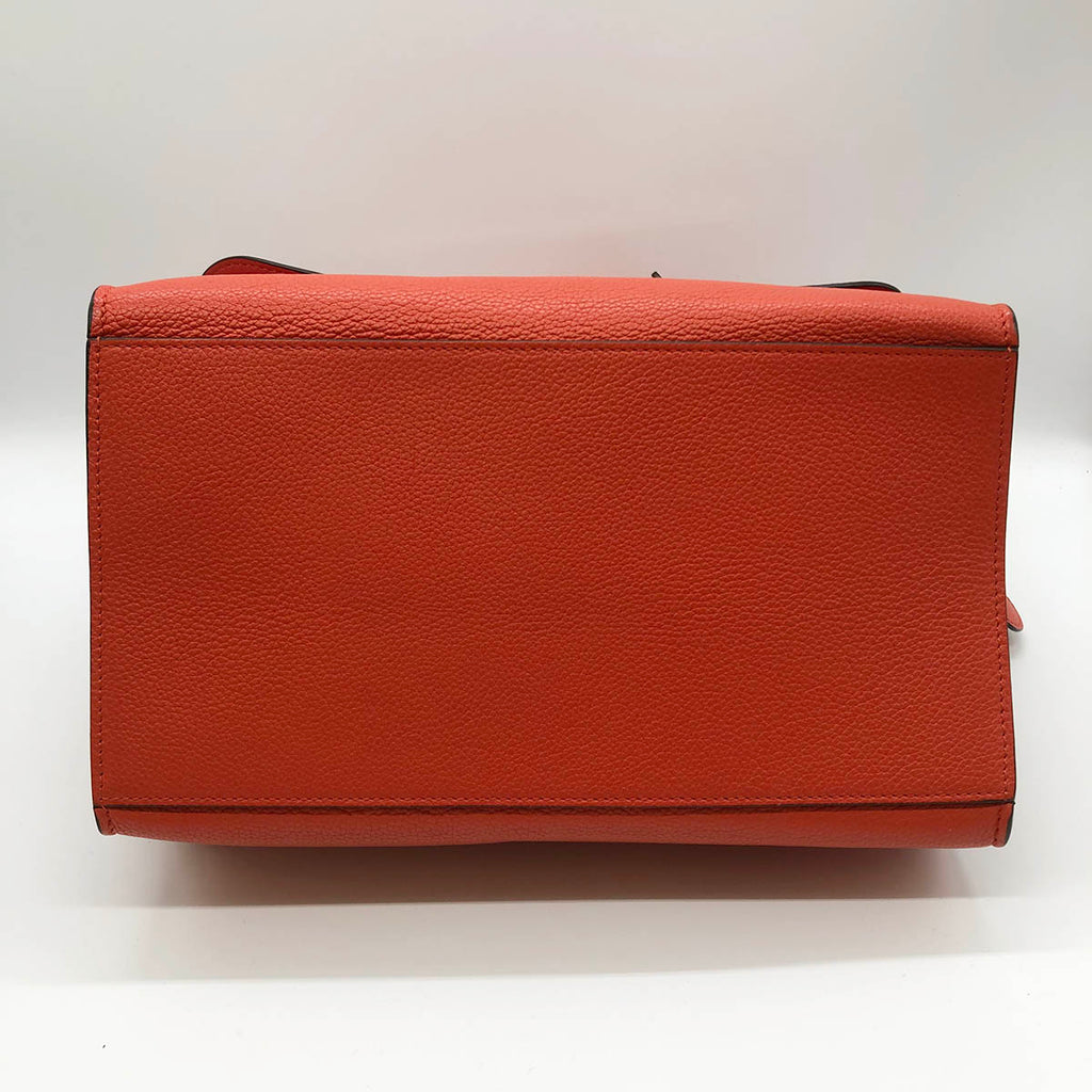 Celine Trapeze Medium 2-Way Handbag/Shoulder Bag Leather Red/Orange Pre-owned