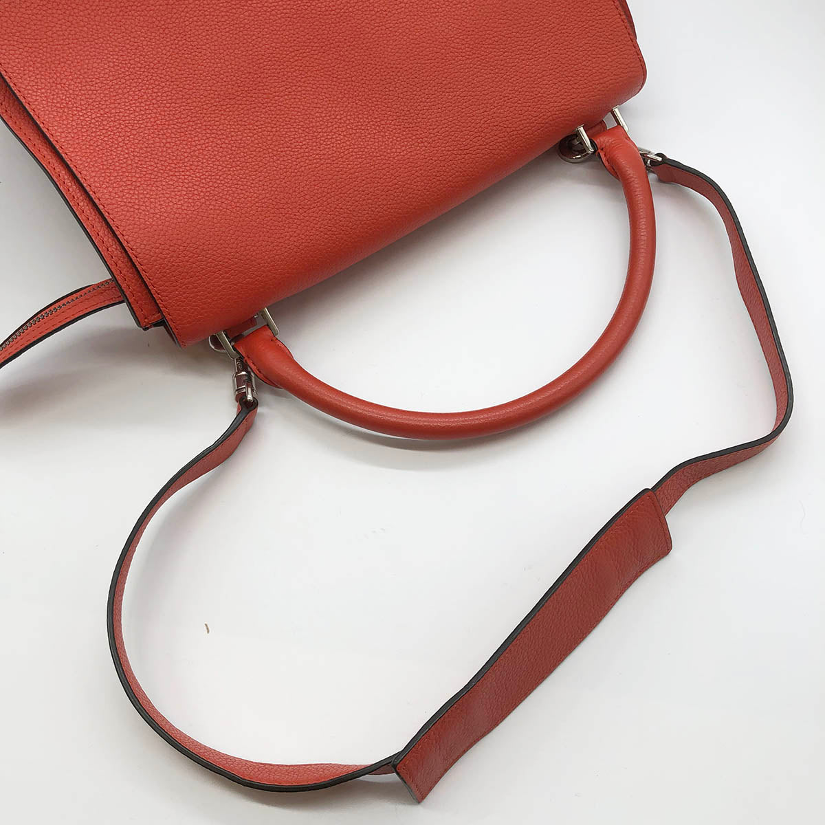 Celine Trapeze Medium 2-Way Handbag/Shoulder Bag Leather Red/Orange Pre-owned