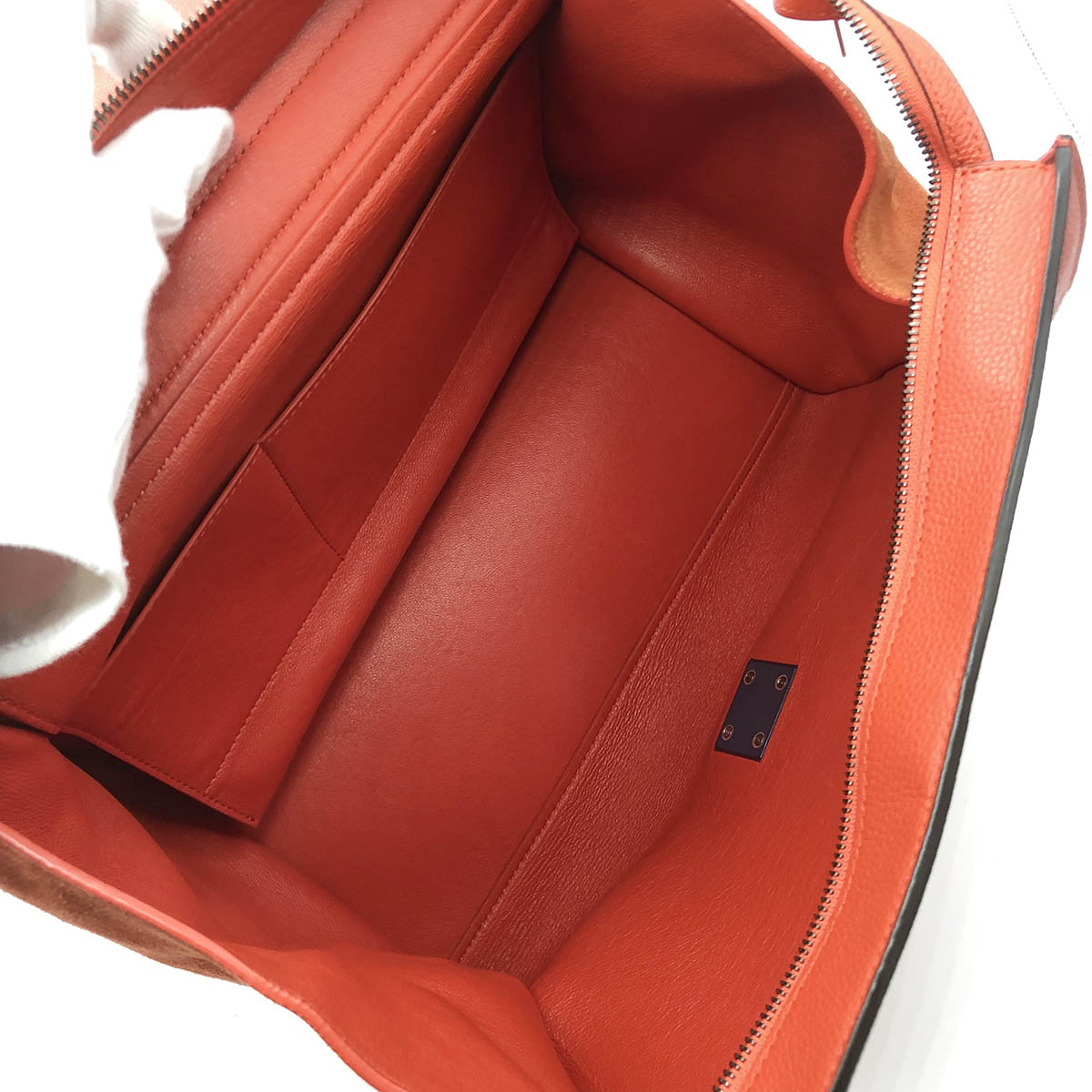 Celine Trapeze Medium 2-Way Handbag/Shoulder Bag Leather Red/Orange Pre-owned