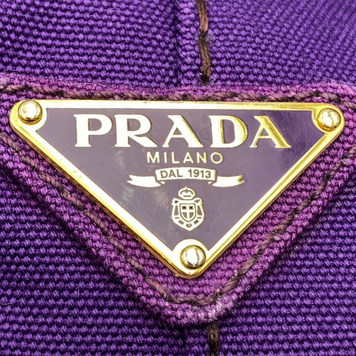Prada BN1872 Canapa Large Tote Bag/Handbag Denim Purple Pre-owned