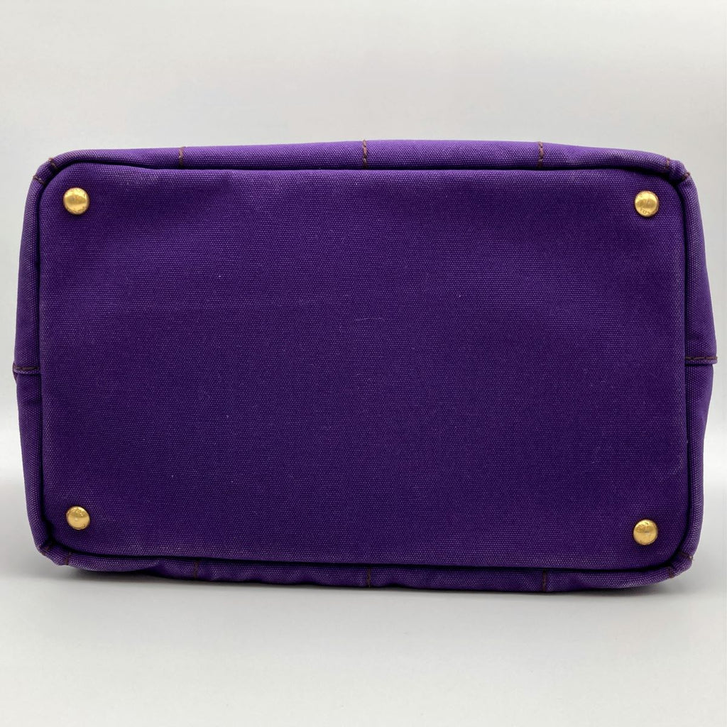 Prada BN1872 Canapa Large Tote Bag/Handbag Denim Purple Pre-owned