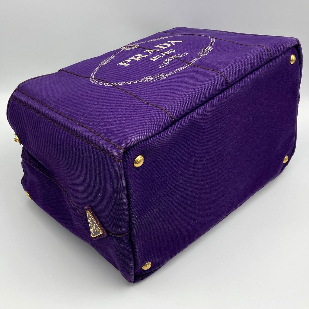 Prada BN1872 Canapa Large Tote Bag/Handbag Denim Purple Pre-owned