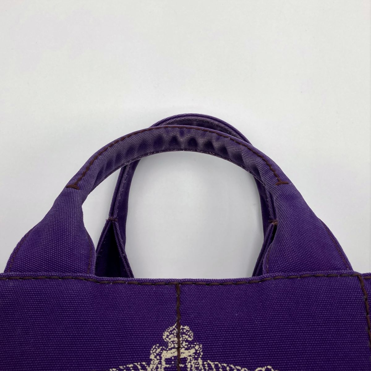 Prada BN1872 Canapa Large Tote Bag/Handbag Denim Purple Pre-owned
