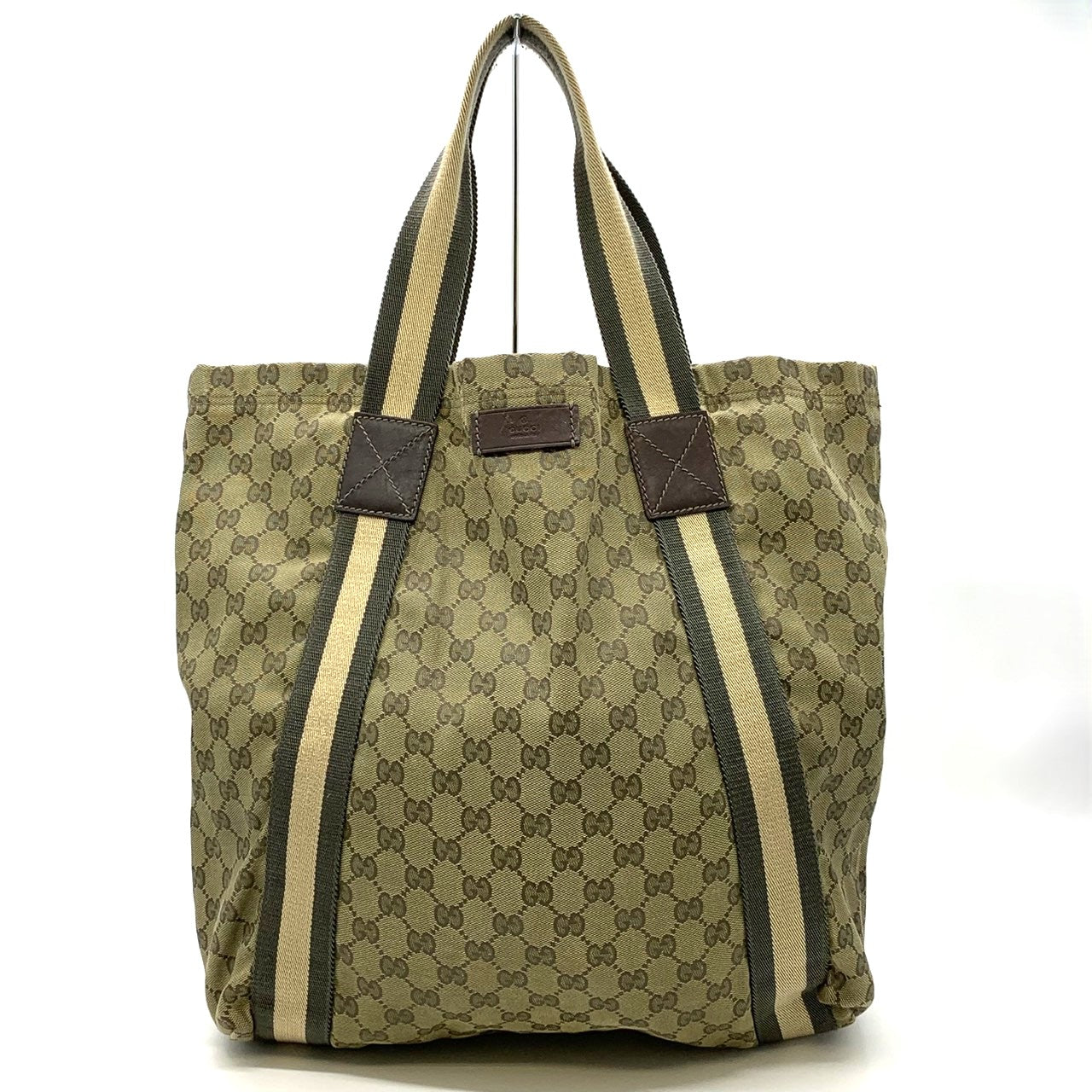 Gucci 189669 Large Tote Bag GG Canvas Brown Pre-owned