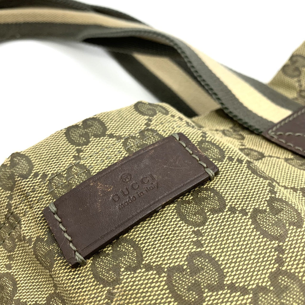 Gucci 189669 Large Tote Bag GG Canvas Brown Pre-owned