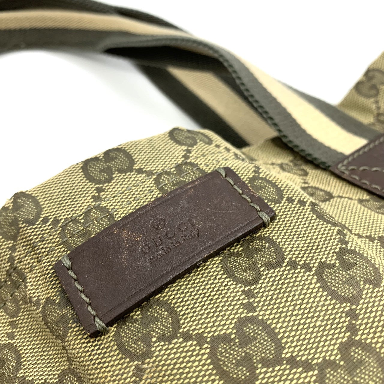 Gucci 189669 Large Tote Bag GG Canvas Brown Pre-owned