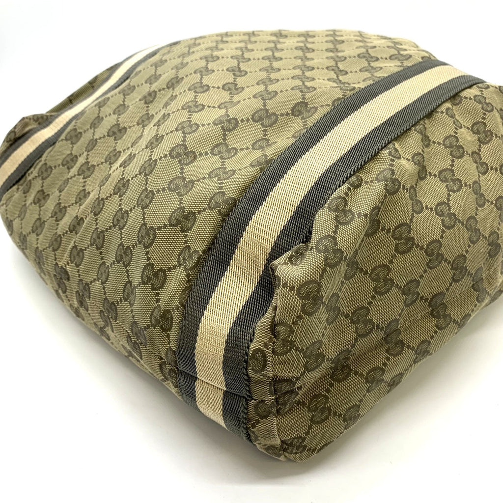 Gucci 189669 Large Tote Bag GG Canvas Brown Pre-owned