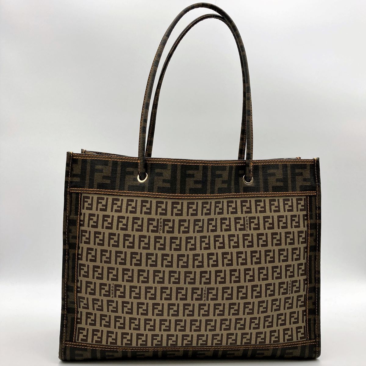 Fendi 2384/8B183 Zucca x Zucchino Tote Bag Brown/Beige Pre-owned