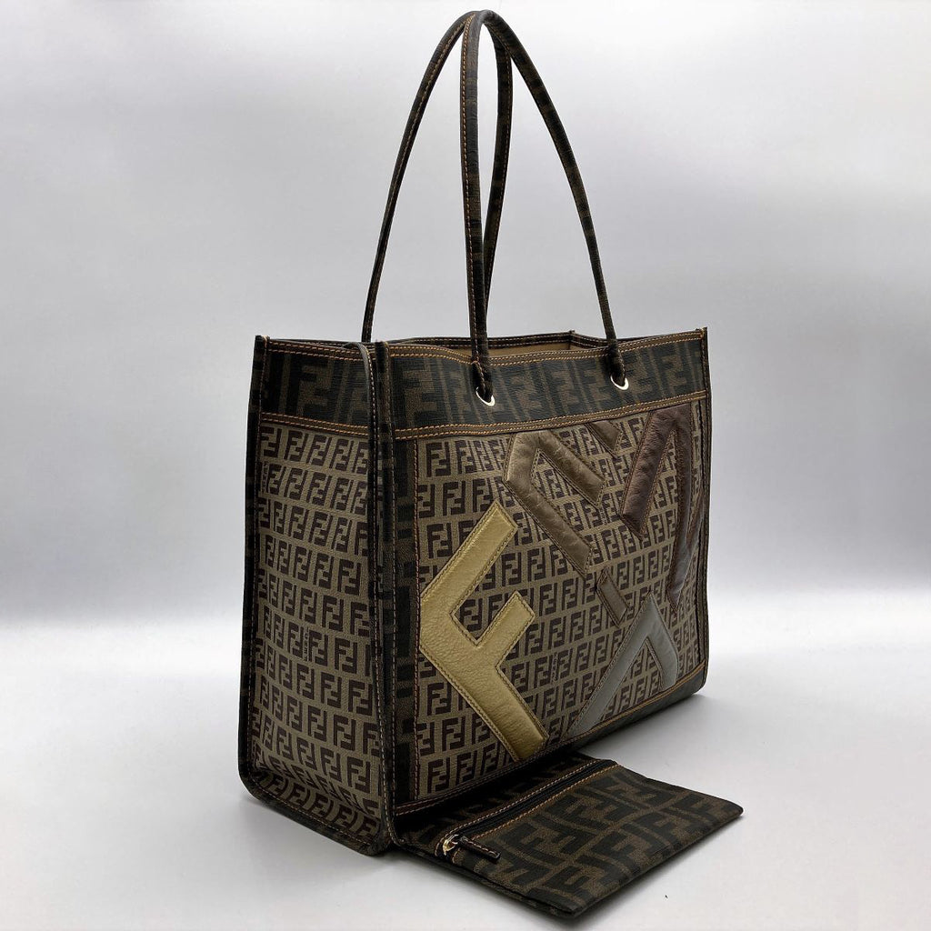 Fendi 2384/8B183 Zucca x Zucchino Tote Bag Brown/Beige Pre-owned