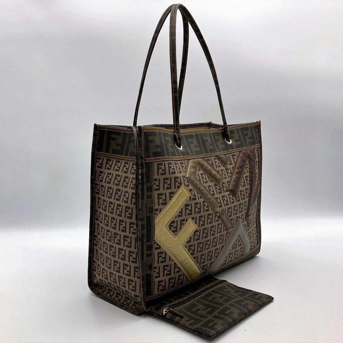 Fendi 2384/8B183 Zucca x Zucchino Tote Bag Brown/Beige Pre-owned